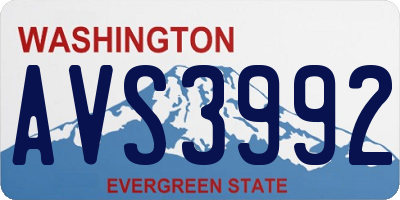 WA license plate AVS3992