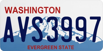 WA license plate AVS3997