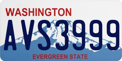 WA license plate AVS3999