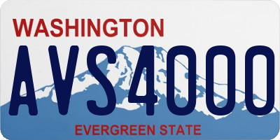 WA license plate AVS4000