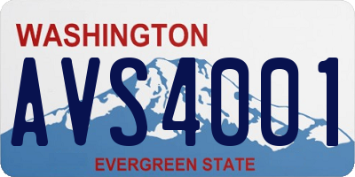 WA license plate AVS4001
