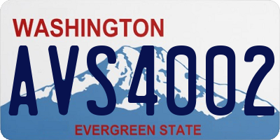 WA license plate AVS4002