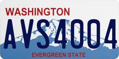 WA license plate AVS4004