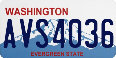 WA license plate AVS4036