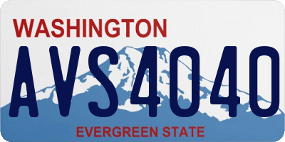 WA license plate AVS4040