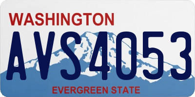 WA license plate AVS4053