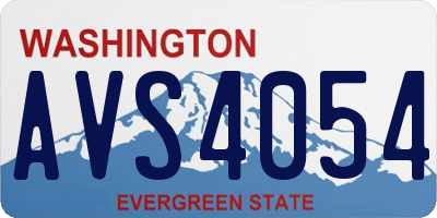 WA license plate AVS4054