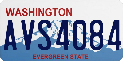 WA license plate AVS4084