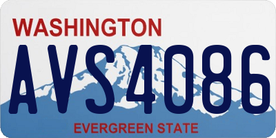 WA license plate AVS4086