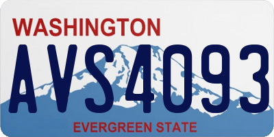 WA license plate AVS4093