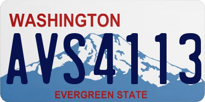WA license plate AVS4113