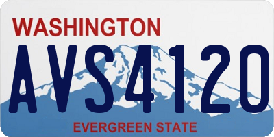WA license plate AVS4120