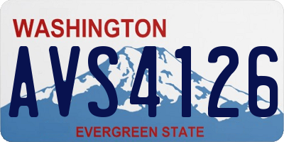WA license plate AVS4126