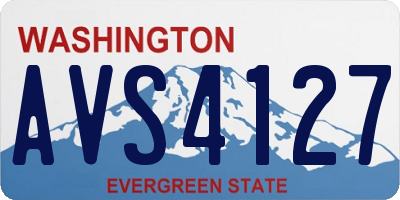 WA license plate AVS4127