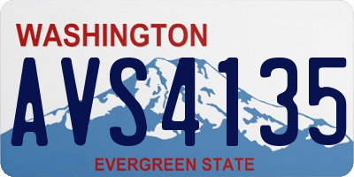 WA license plate AVS4135