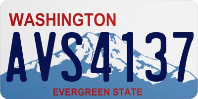 WA license plate AVS4137