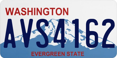 WA license plate AVS4162