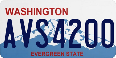WA license plate AVS4200