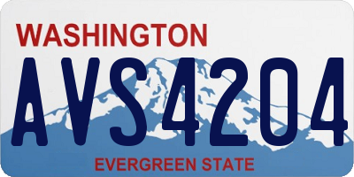 WA license plate AVS4204