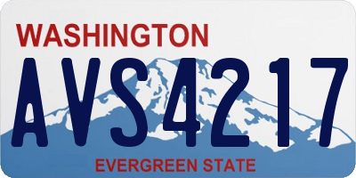 WA license plate AVS4217