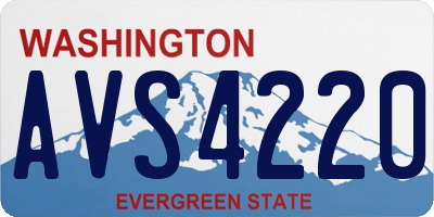 WA license plate AVS4220