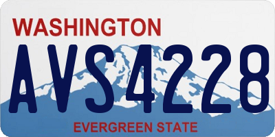 WA license plate AVS4228