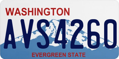 WA license plate AVS4260