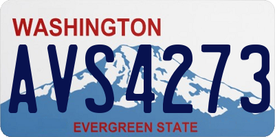 WA license plate AVS4273