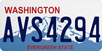 WA license plate AVS4294