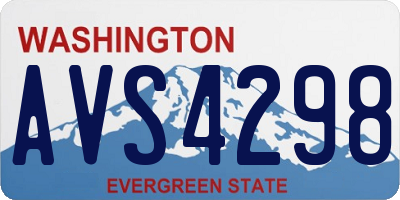 WA license plate AVS4298