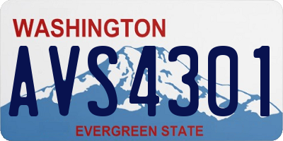 WA license plate AVS4301