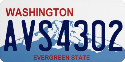 WA license plate AVS4302