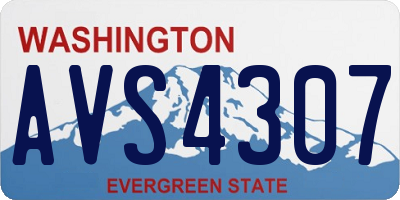 WA license plate AVS4307