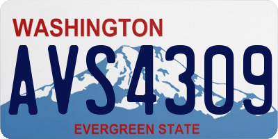 WA license plate AVS4309