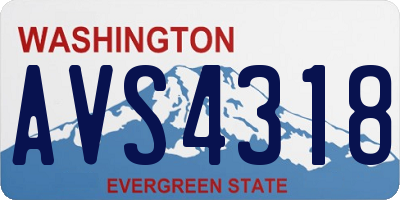 WA license plate AVS4318