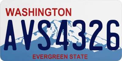 WA license plate AVS4326