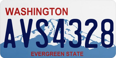 WA license plate AVS4328