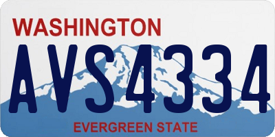 WA license plate AVS4334