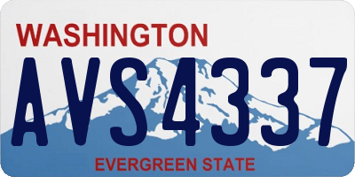 WA license plate AVS4337