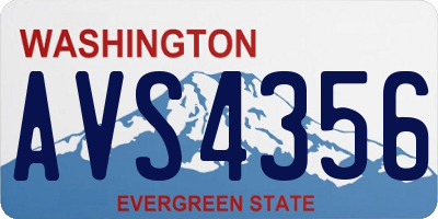 WA license plate AVS4356