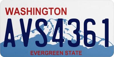 WA license plate AVS4361