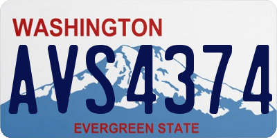 WA license plate AVS4374