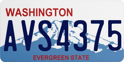 WA license plate AVS4375