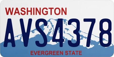 WA license plate AVS4378