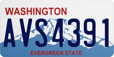 WA license plate AVS4391