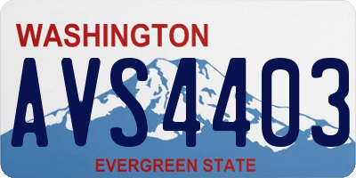 WA license plate AVS4403