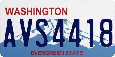 WA license plate AVS4418