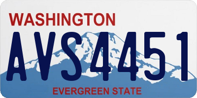 WA license plate AVS4451