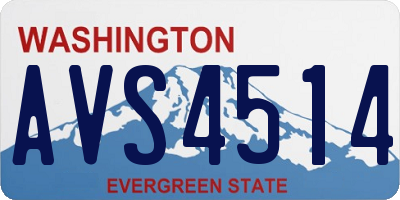 WA license plate AVS4514