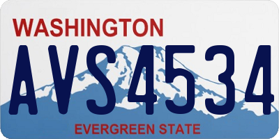 WA license plate AVS4534